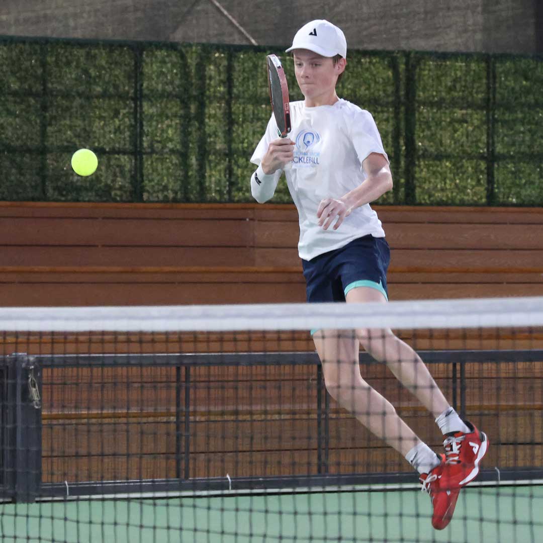 Austin Romaguera in doubles play